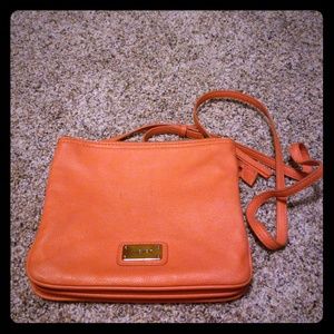 Nine West neon orange Purse with cheetah inside